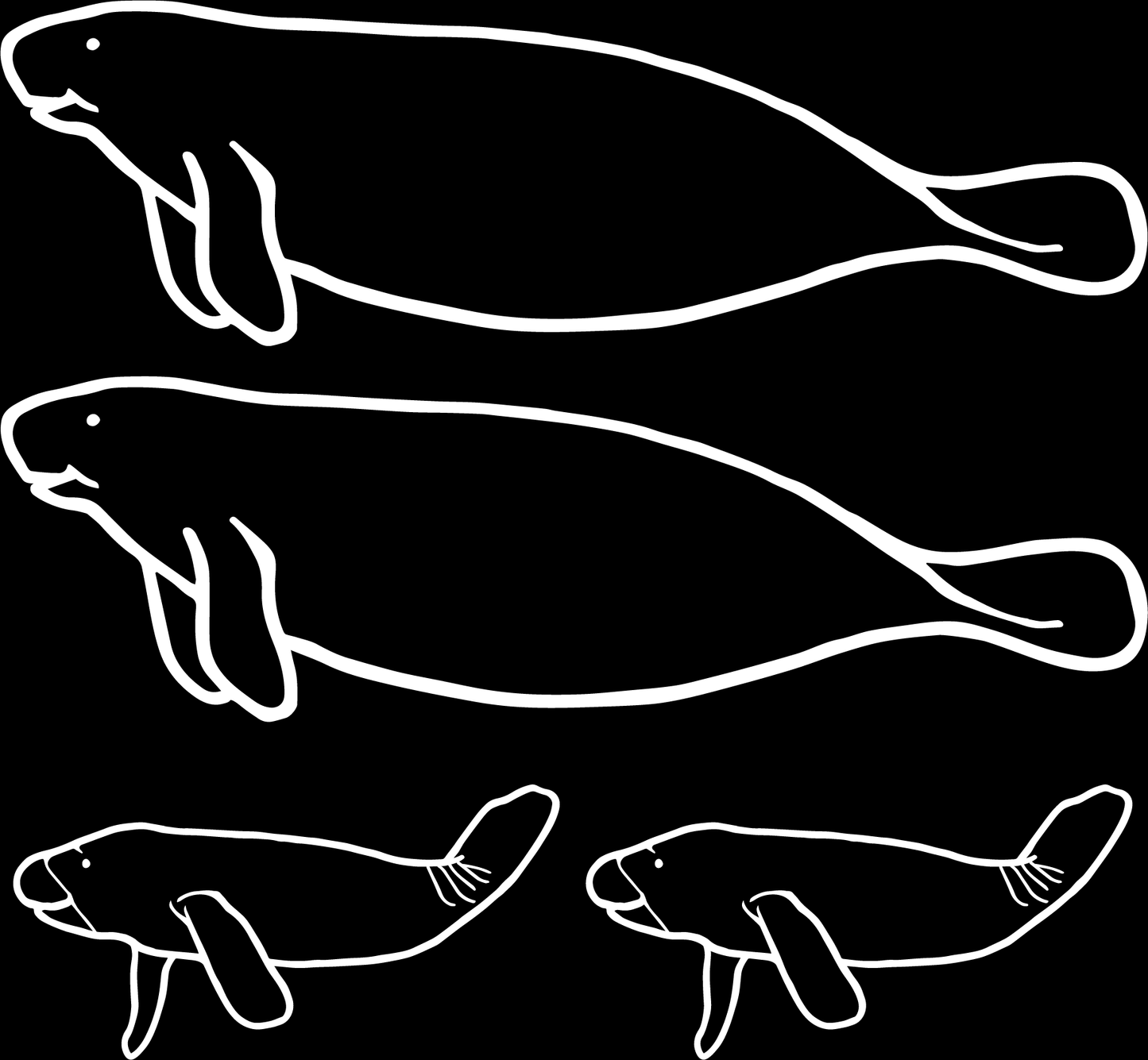 Manatee Family Car Decal Set