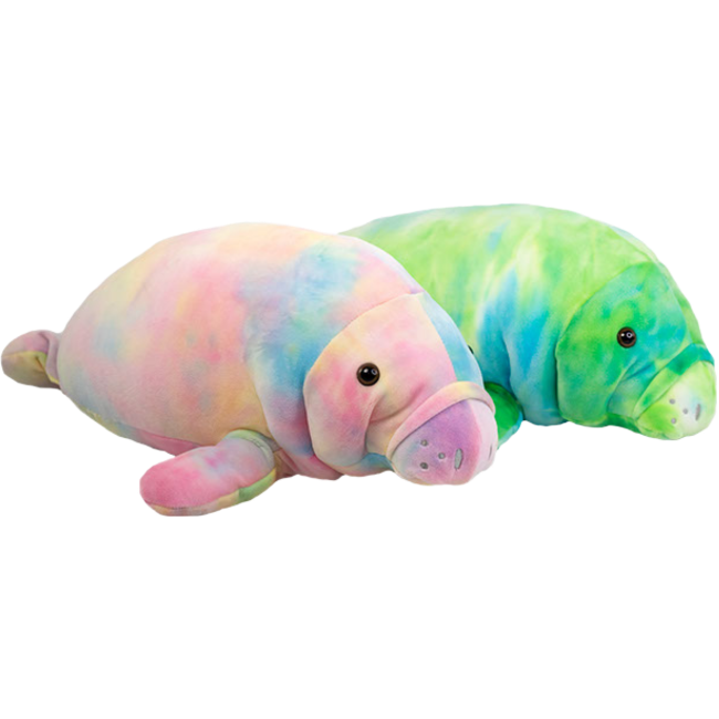(Damaged) 17 Inch Watercolor Manatee Plush - Pink Rainbow
