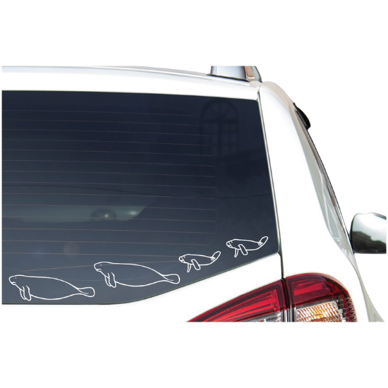 Manatee Family Car Decal Set