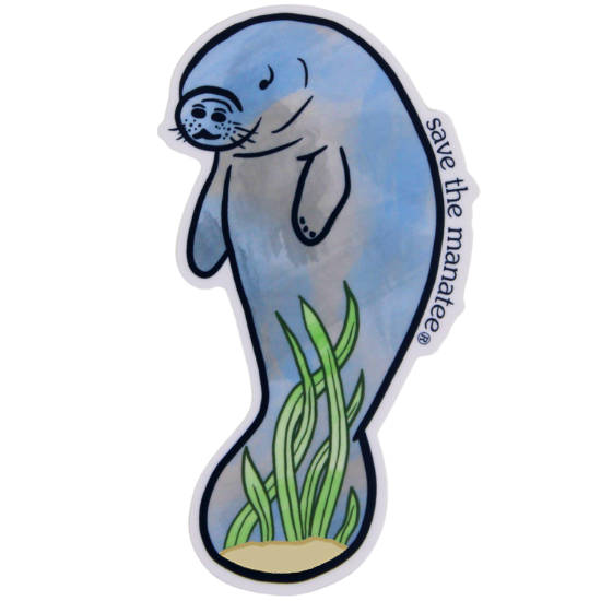 Watercolor Manatee Vinyl Sticker