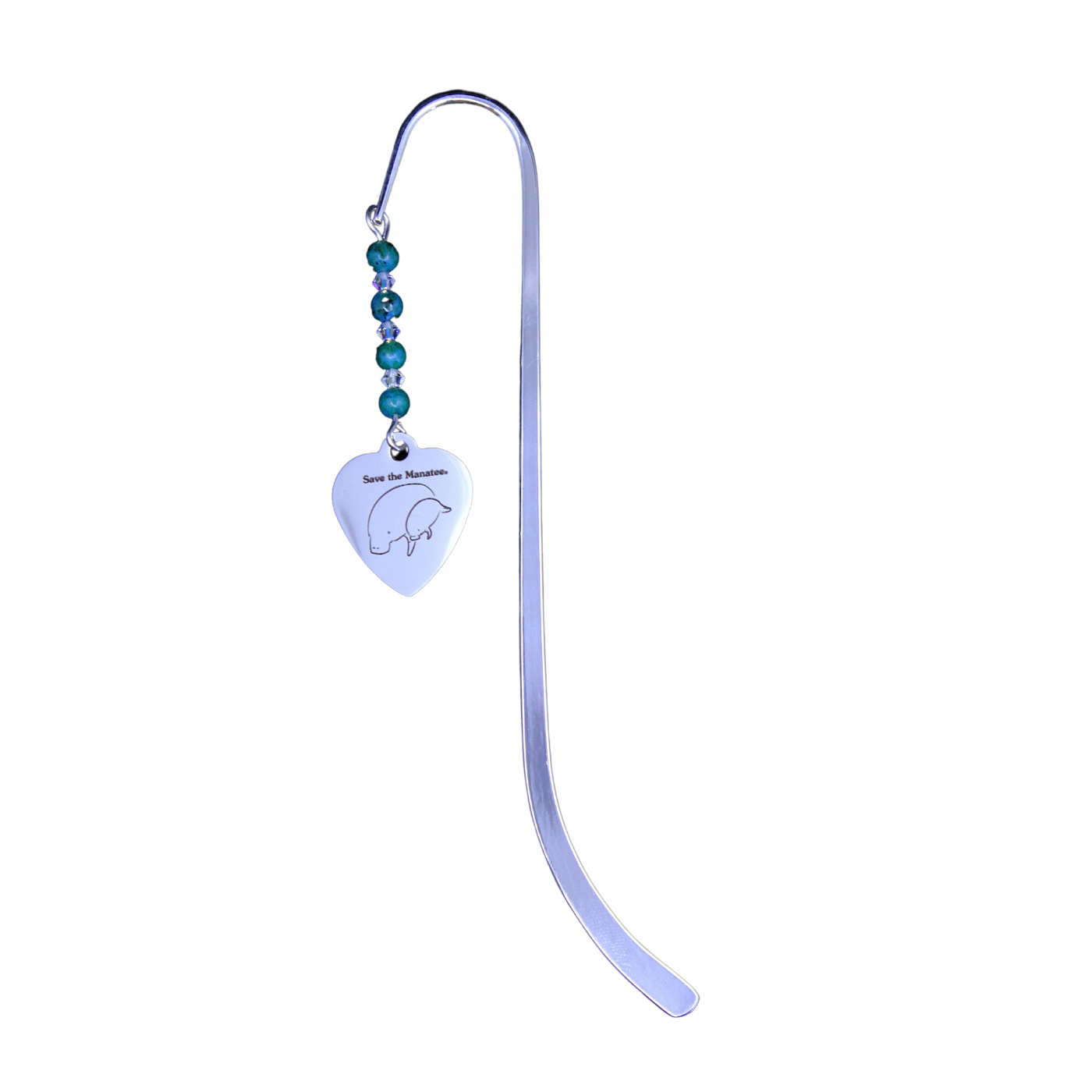 Manatee Metal Dangle Bookmark