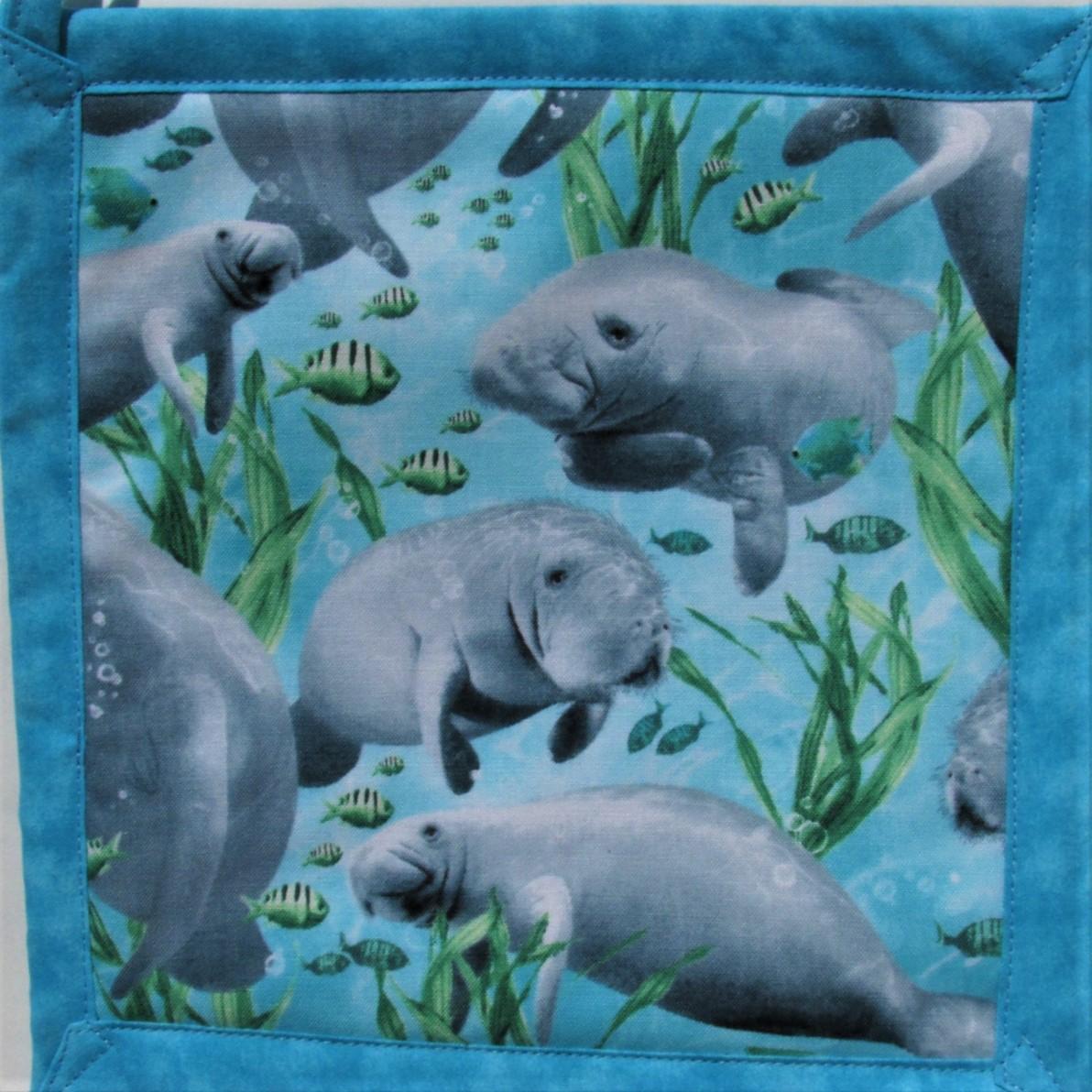 Manatee Print Pot Holder