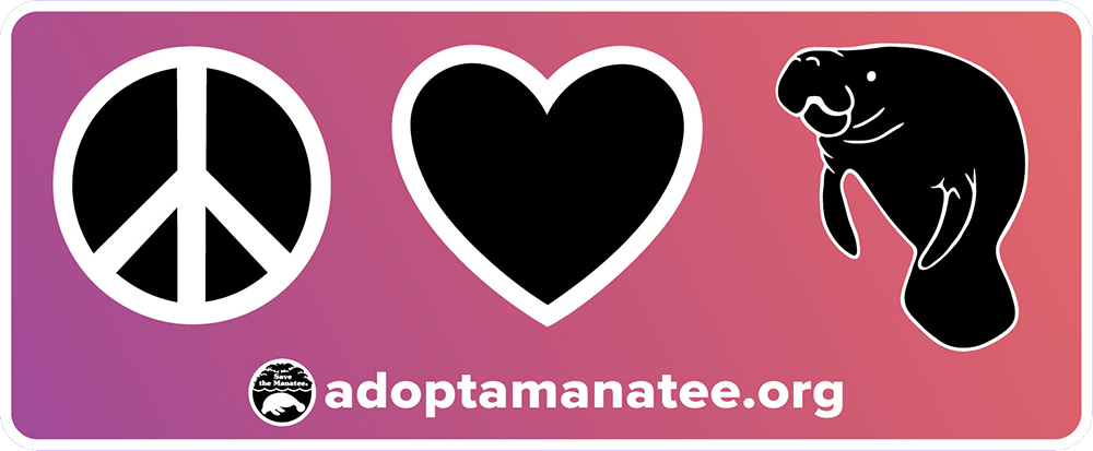 Decal - Peace Love Manatees (2024)