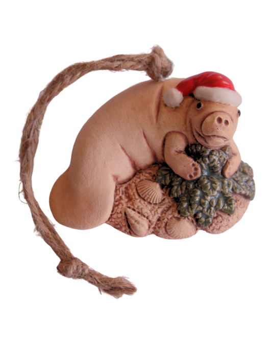 Benefit - 2025 Holiday - Handmade Santa Manatee Ornament