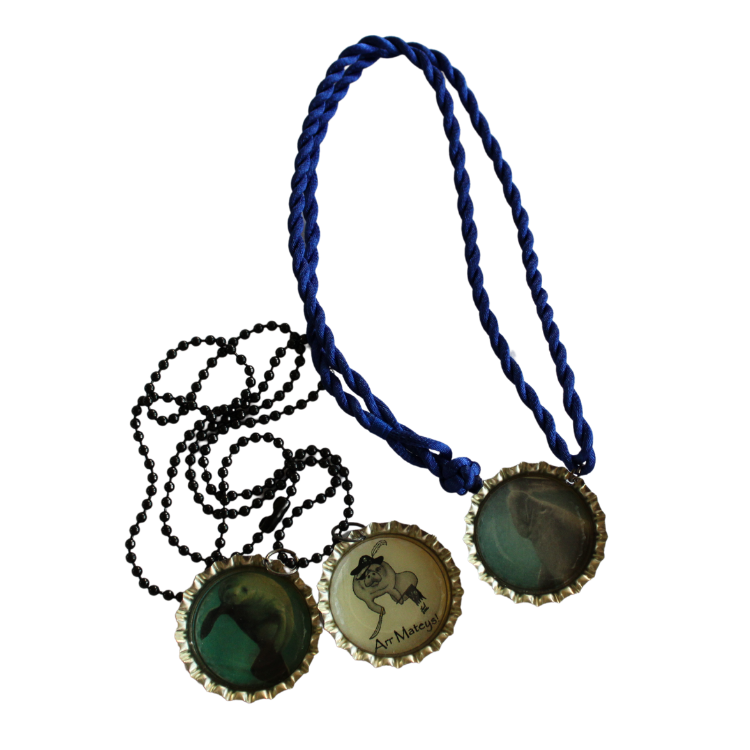 (Final Sale) Manatee Bottle-Cap Necklace Set