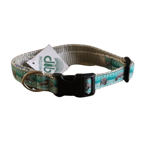 (Final Sale) Manatee-Print Dog Collar