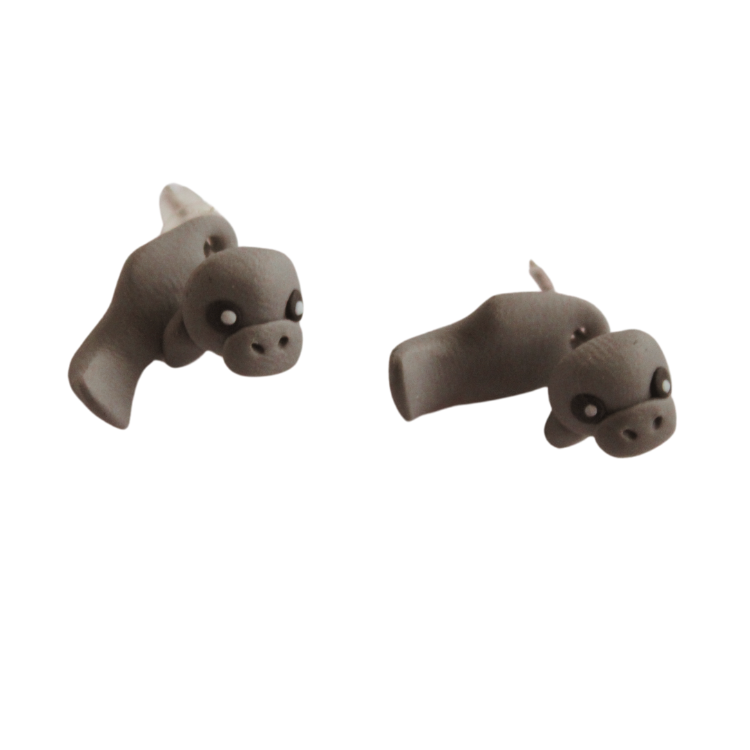 (Final Sale) Manatee Clay Earrings