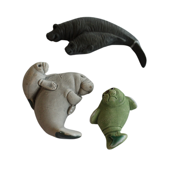 (Damaged) Manatee Figurine Magnets - 3 Pack