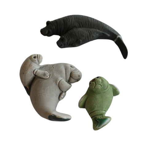 (Damaged) Manatee Figurine Magnets - 3 Pack