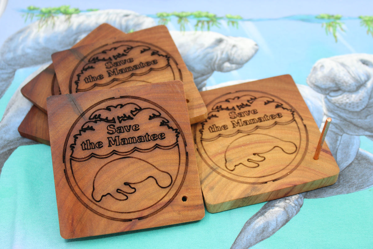 Save the Manatee® Wooden Coaster Set