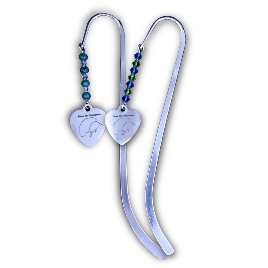 Manatee Metal Dangle Bookmark