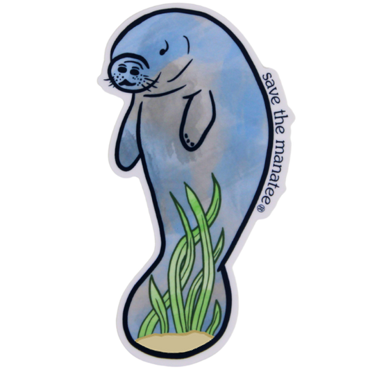 Watercolor Manatee Vinyl Sticker