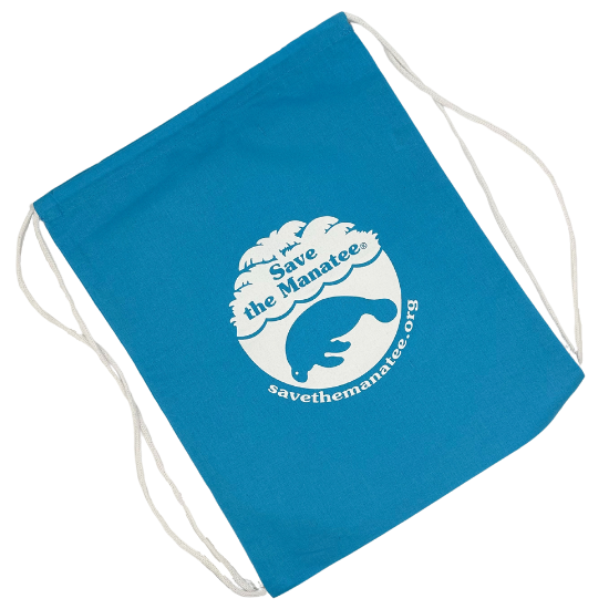 (Damaged) Save the Manatee Logo Drawstring Bag